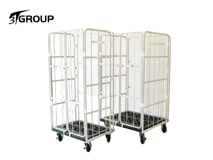 Galvanized Foldable Metal Warehouse Roll Cage 1 Galvanized Foldable Metal Warehouse Roll Cage 1